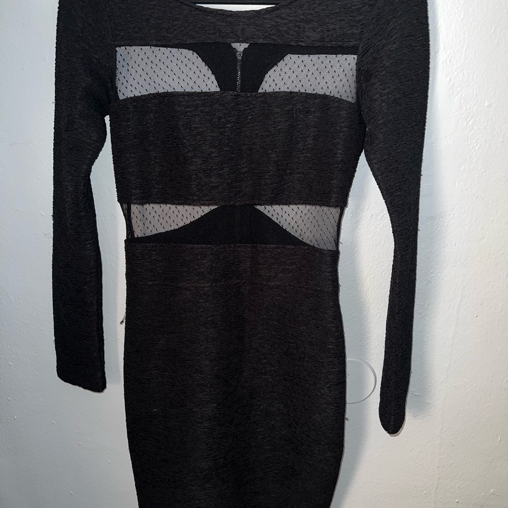 BGBG Black Mesh cutout dress